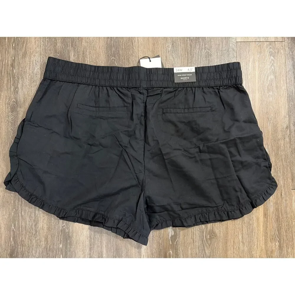 Who What Wear Black  Shorts 24W Plus Size Casual Summer